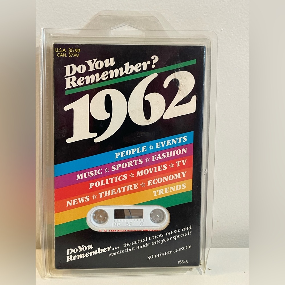 Vintage Do You Remember? 1962 Cassette Tape History Culture Great American Gift